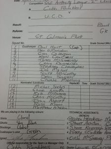 Cobh teamsheet apr 17